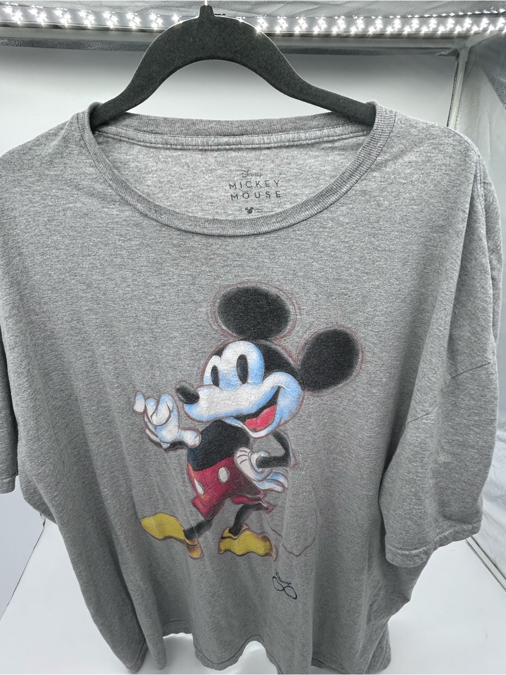 Disney Mickey Mouse Gray 100th Anniversary Retro Style Tee shirt 3XL